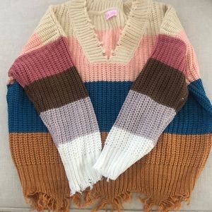 Distressed sweater
